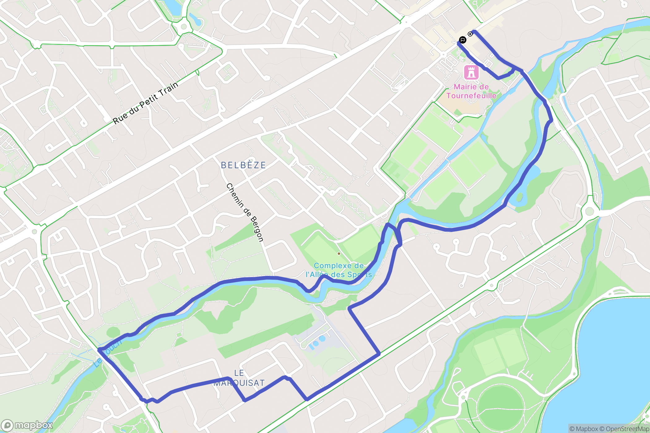 Tournefeuille : carte du parcours de randonnée - France