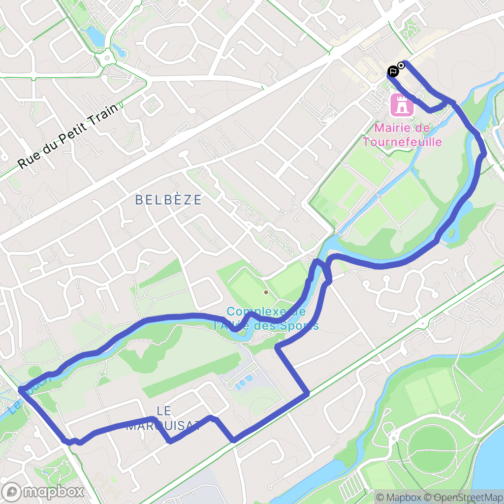 Tournefeuille : carte du parcours de randonnée - France