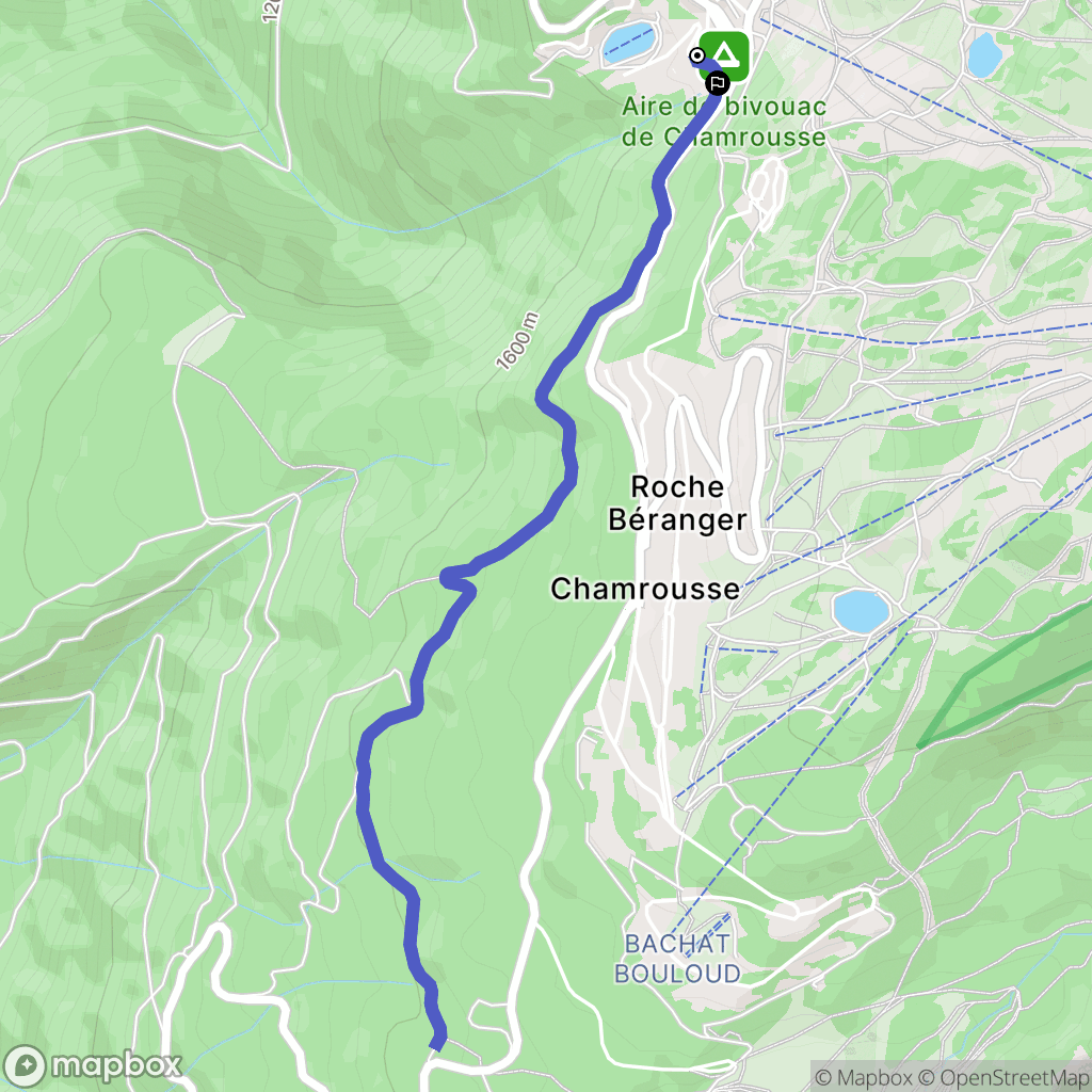 Chamrousse : carte du parcours de randonnée - France