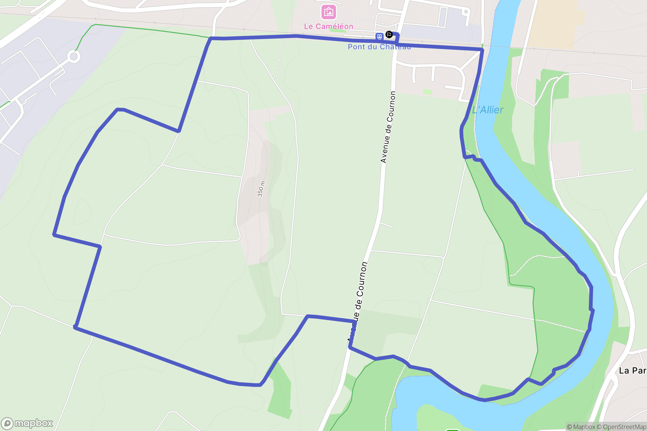 Pont-du-Château : carte du parcours de randonnée - France