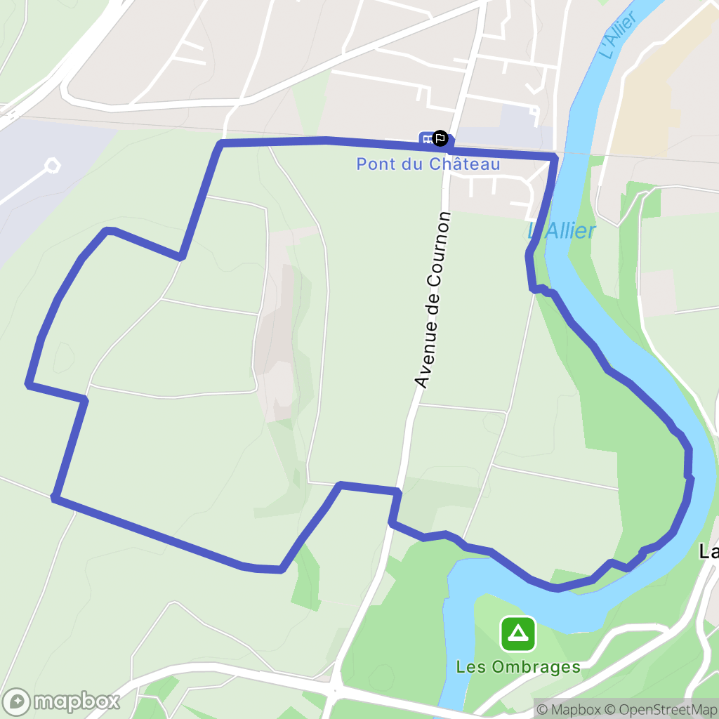 Pont-du-Château : carte du parcours de randonnée - France
