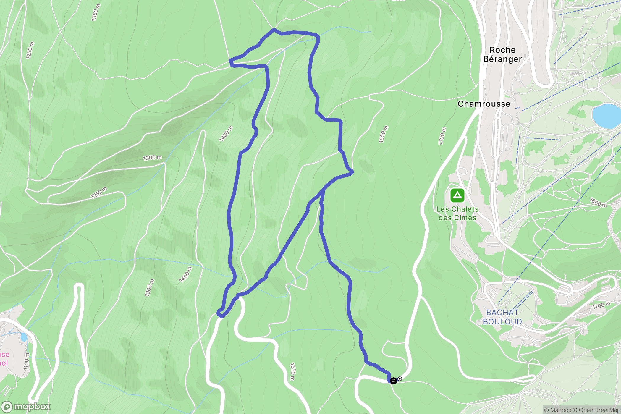 Chamrousse : carte du parcours de randonnée - France