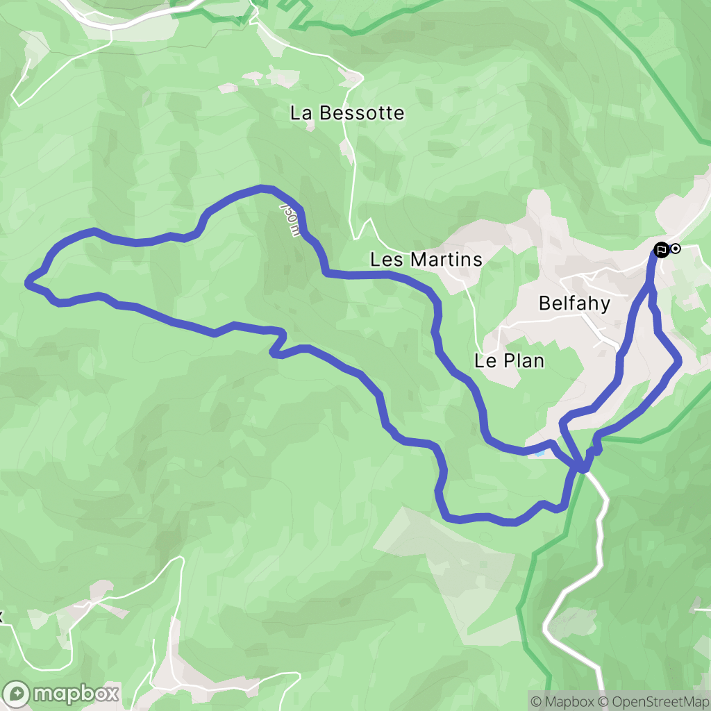 Belfahy : carte du parcours de randonnée - France