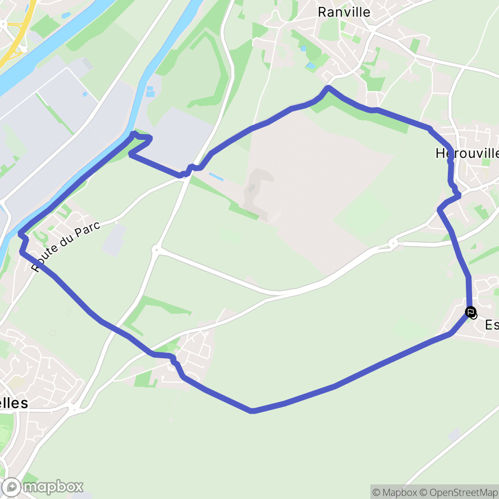 Escoville : carte du parcours de randonnée - France