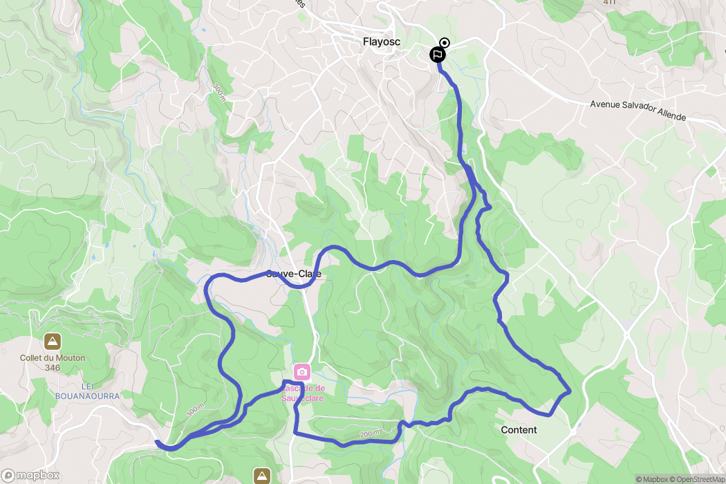 Flayosc : carte du parcours de randonnée - France