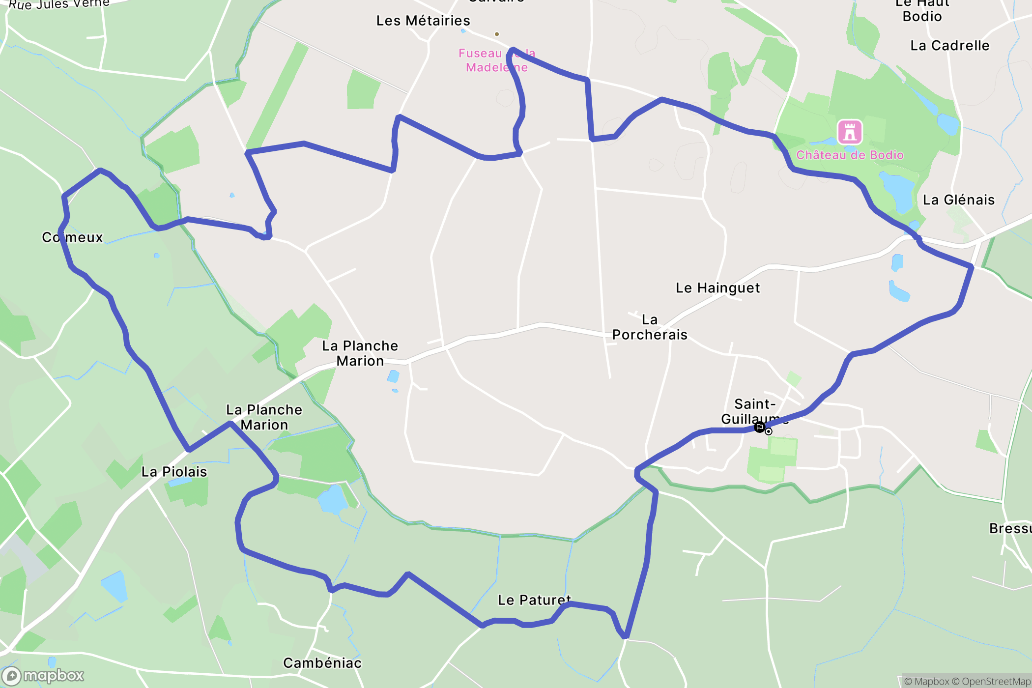 Pontchâteau : carte du parcours de randonnée - France