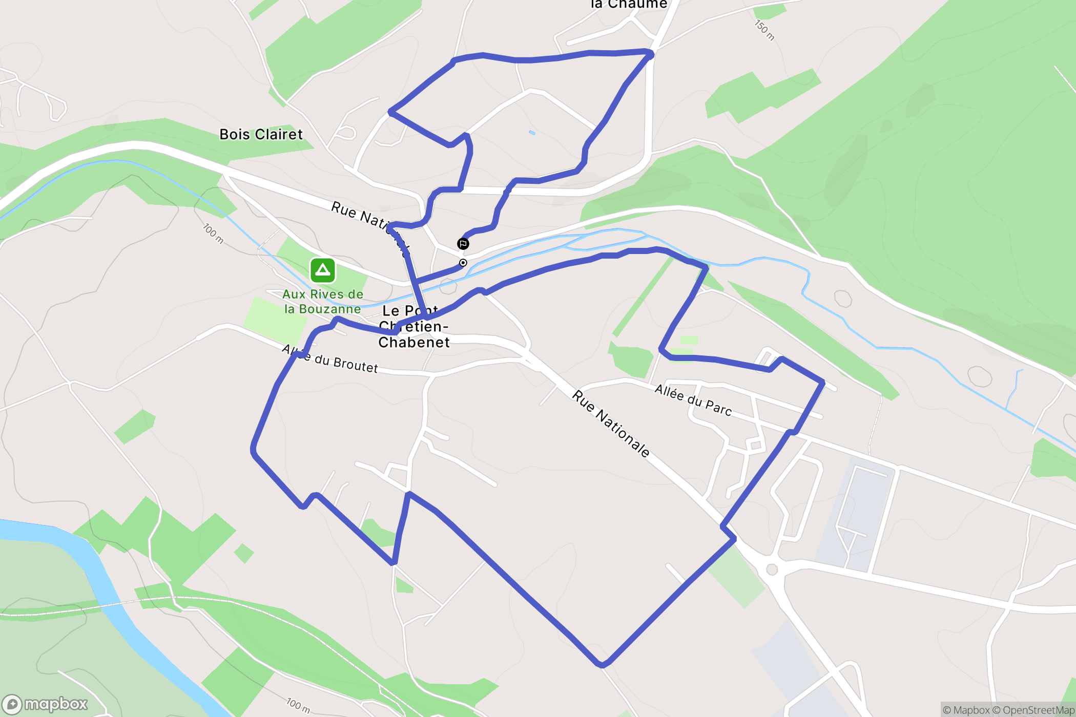 Le Pont-Chrétien-Chabenet : carte du parcours de randonnée - France