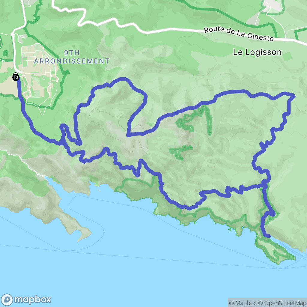 Marseille : carte du parcours de randonnée - France