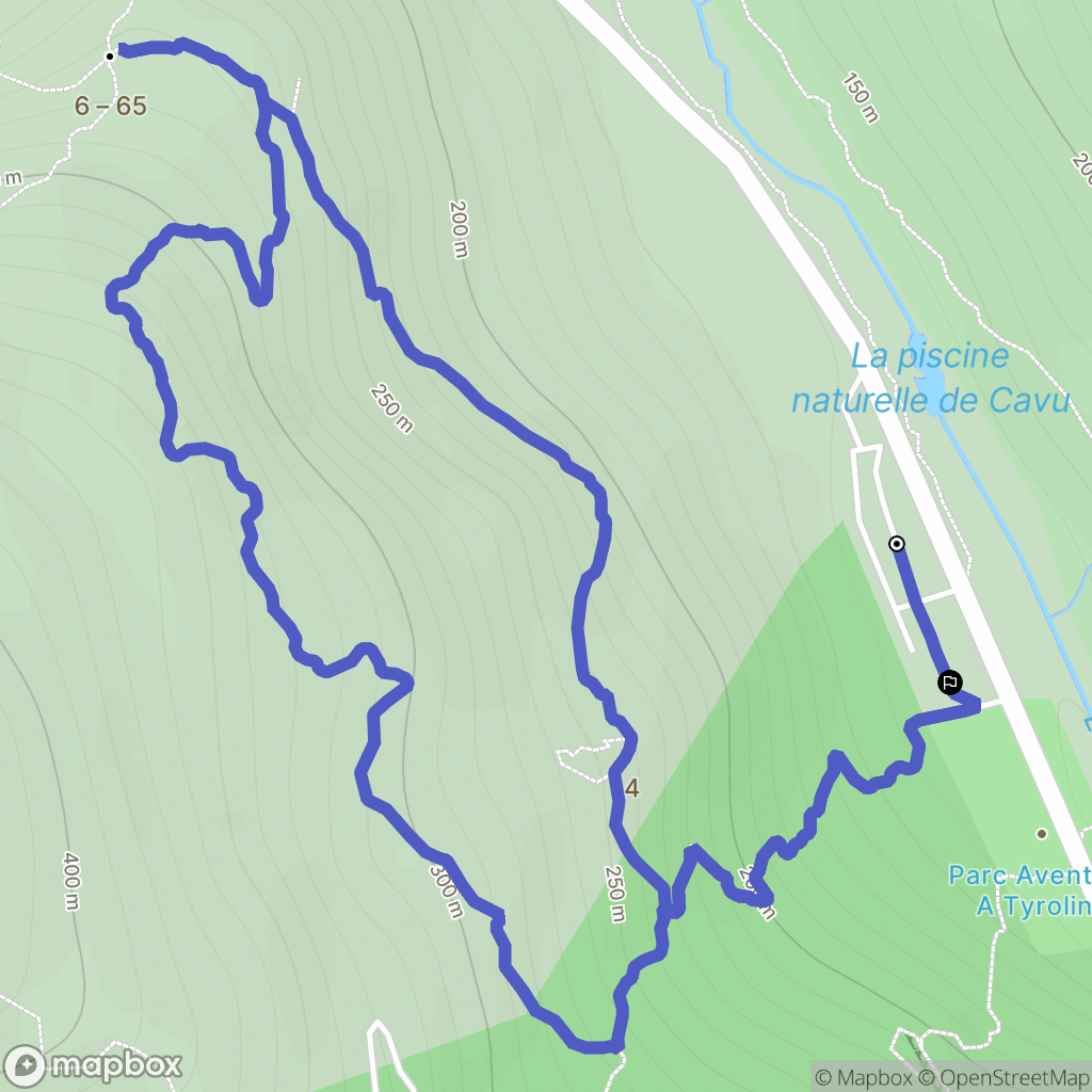 Zonza : carte du parcours de randonnée - France