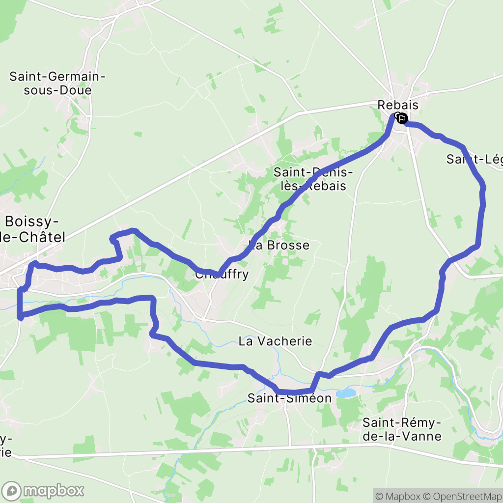 Rebais : carte du parcours de randonnée - France