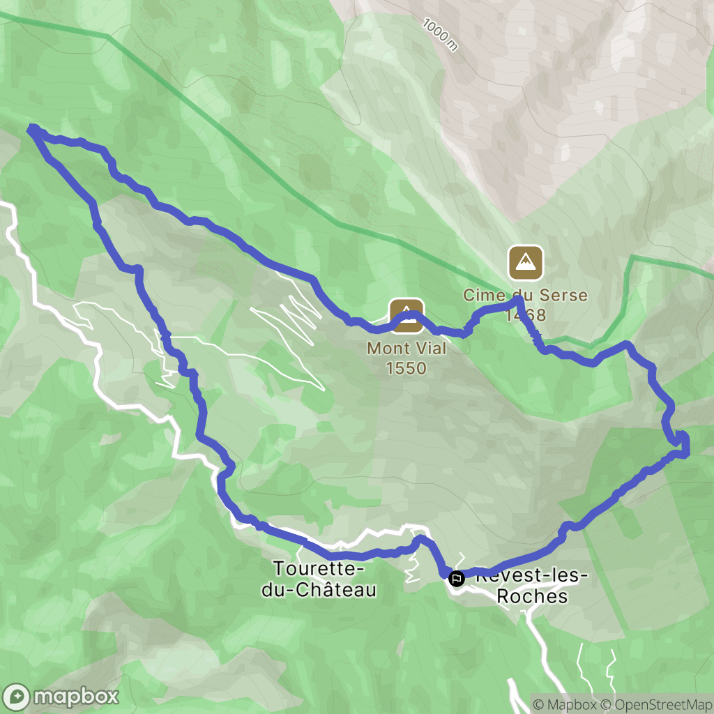 Départ de Revest les Roches : carte du parcours de randonnée - France