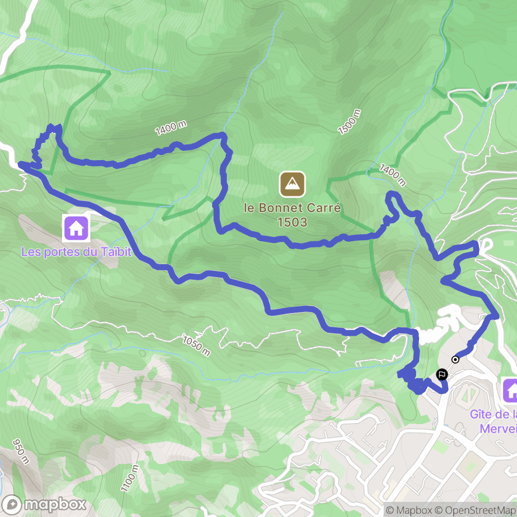 Cilaos : carte du parcours de randonnée - France
