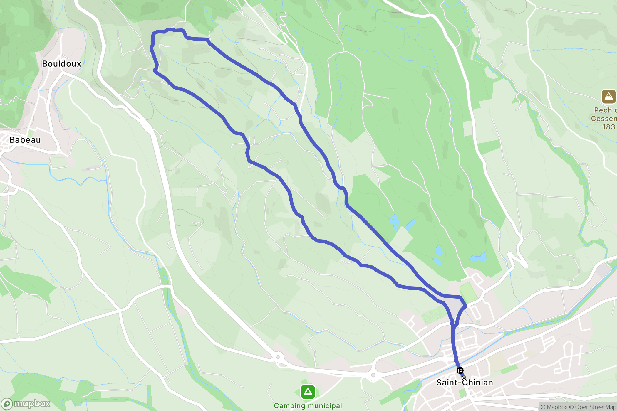 Saint-Chinian : carte du parcours de randonnée - France