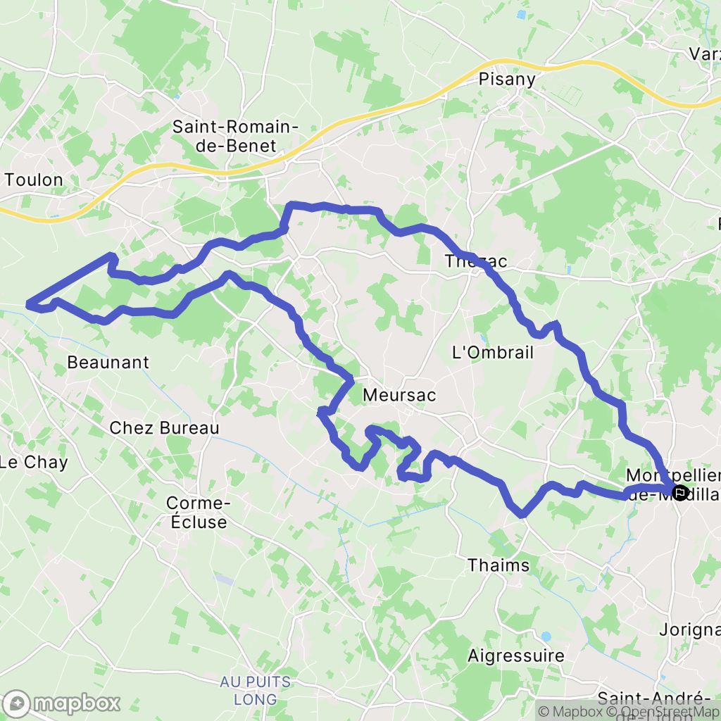 Montpellier-de-Médillan : carte du parcours de randonnée - France