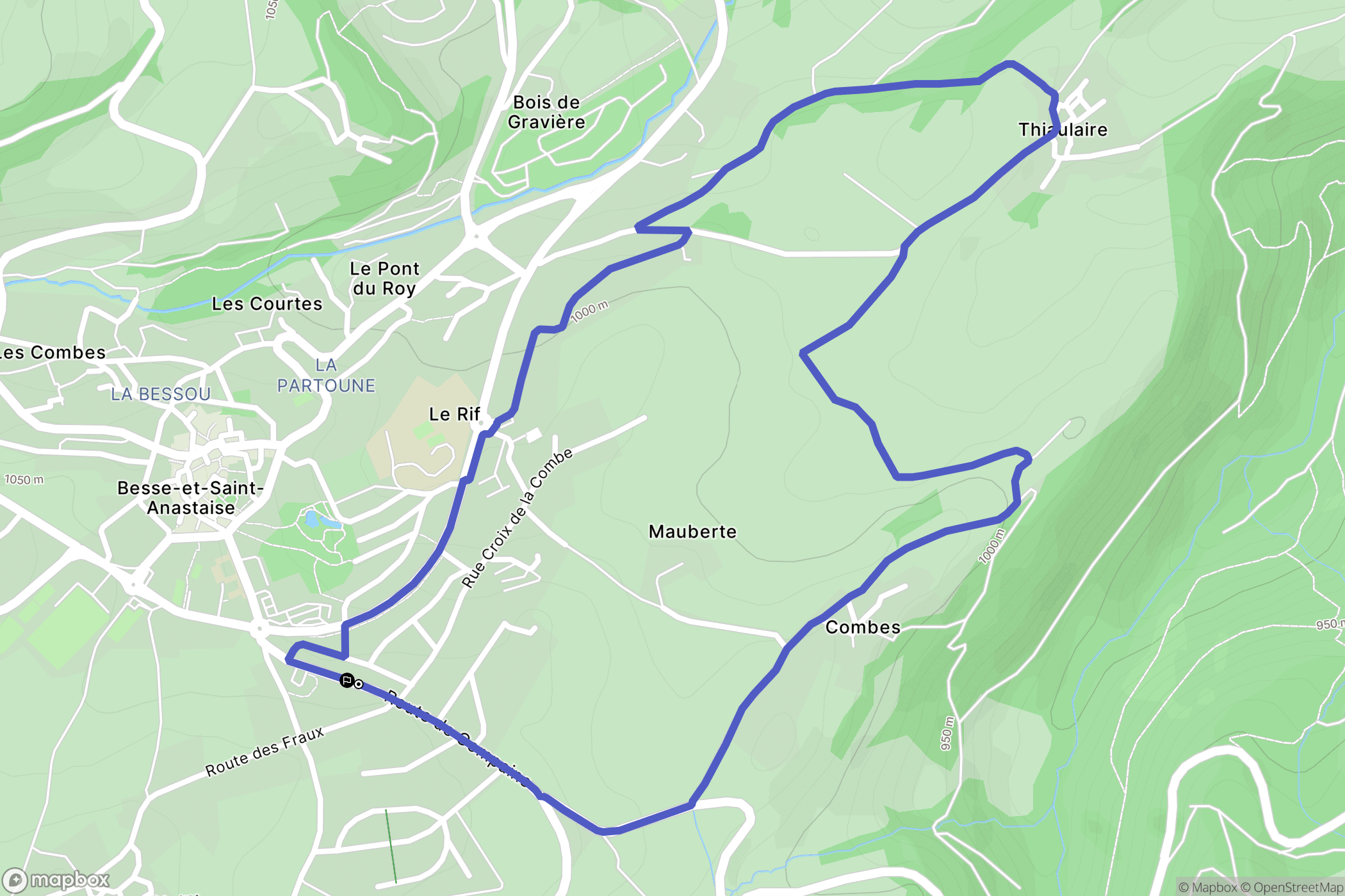 Besse-et-Saint-Anastaise : carte du parcours de randonnée - France