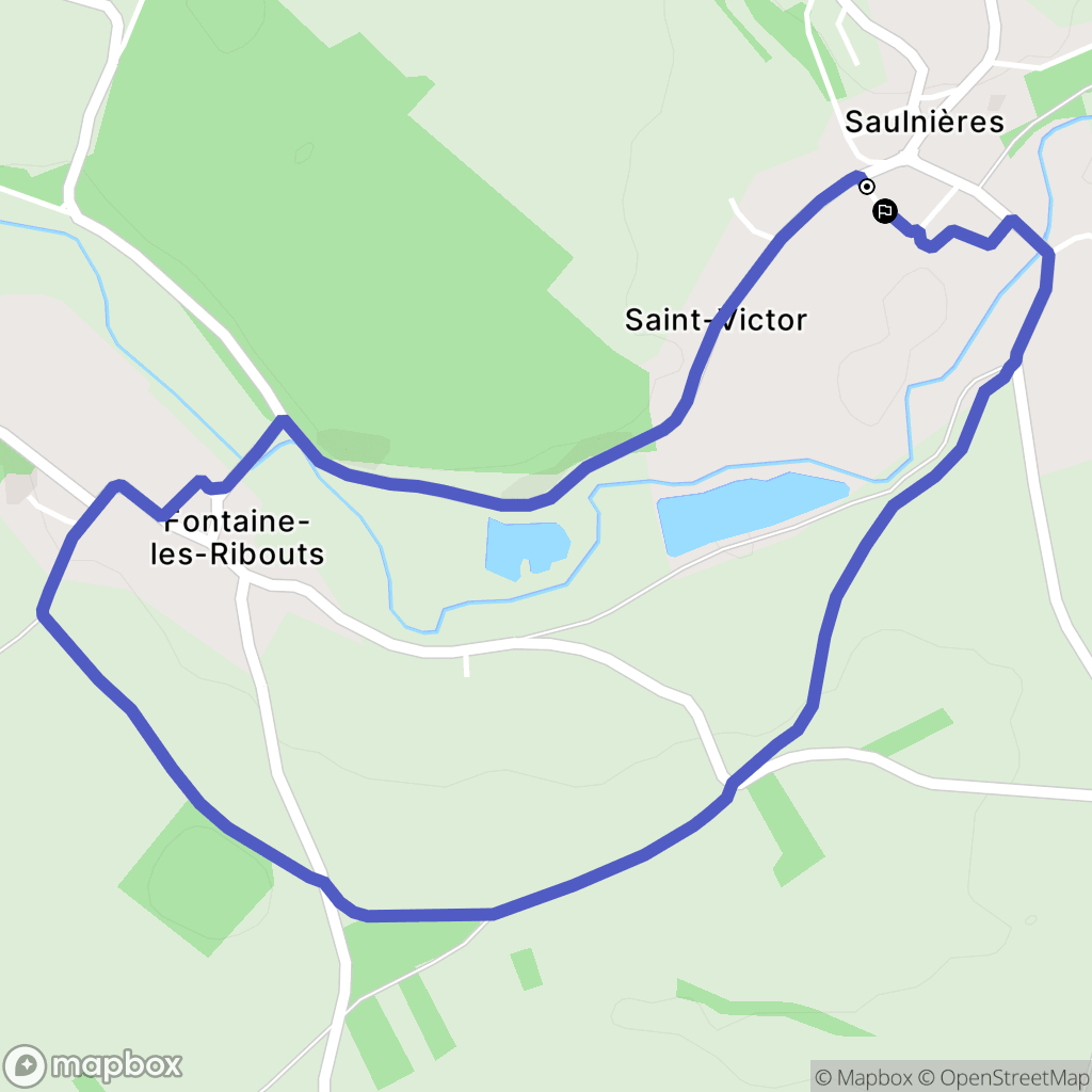 Saulnières : carte du parcours de randonnée - France