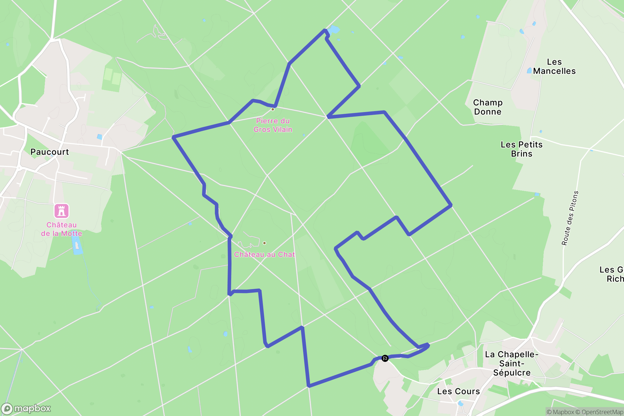 Chapelle Saint Sépulcre, : carte du parcours de randonnée - France