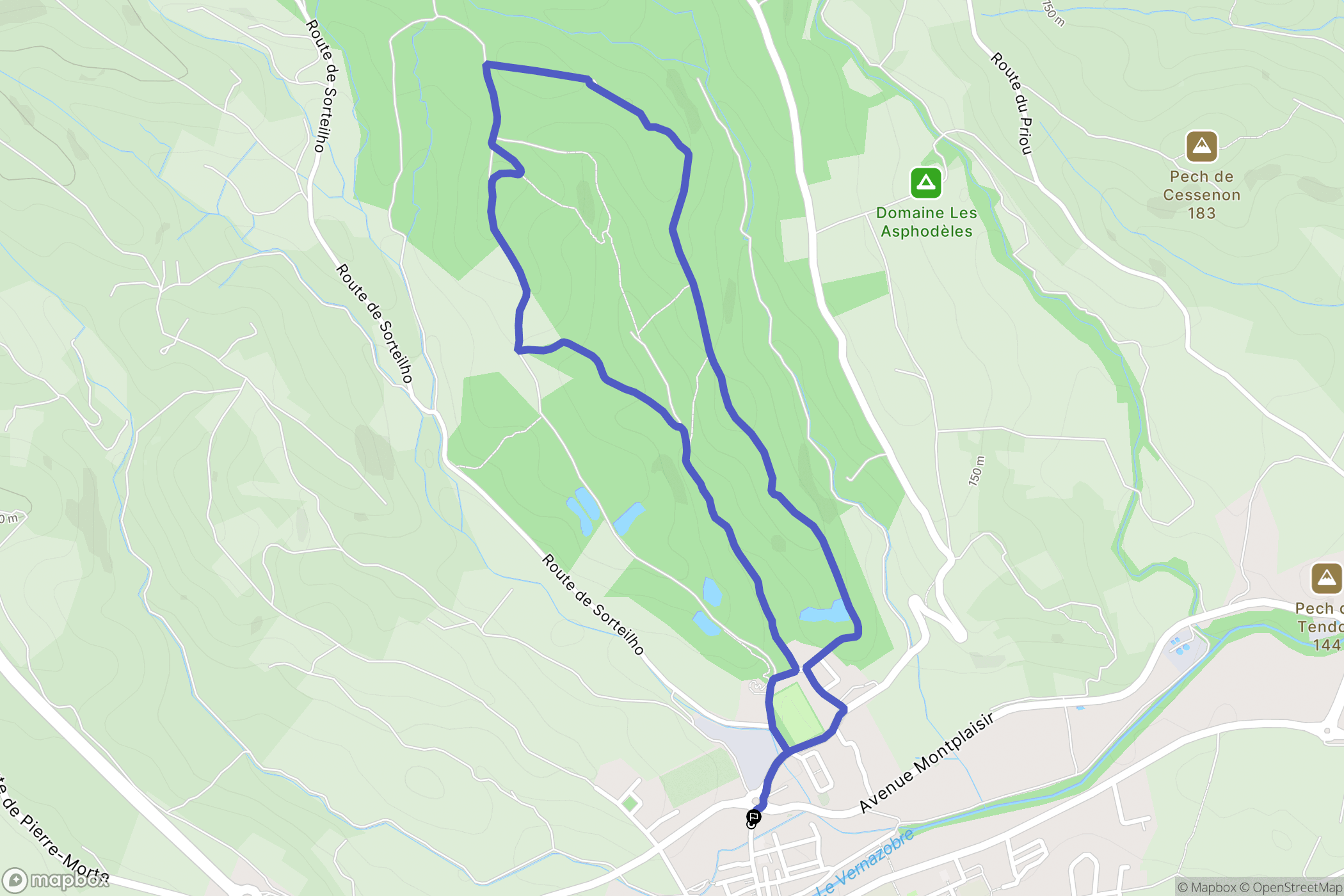 Saint Chinian : carte du parcours de randonnée - France