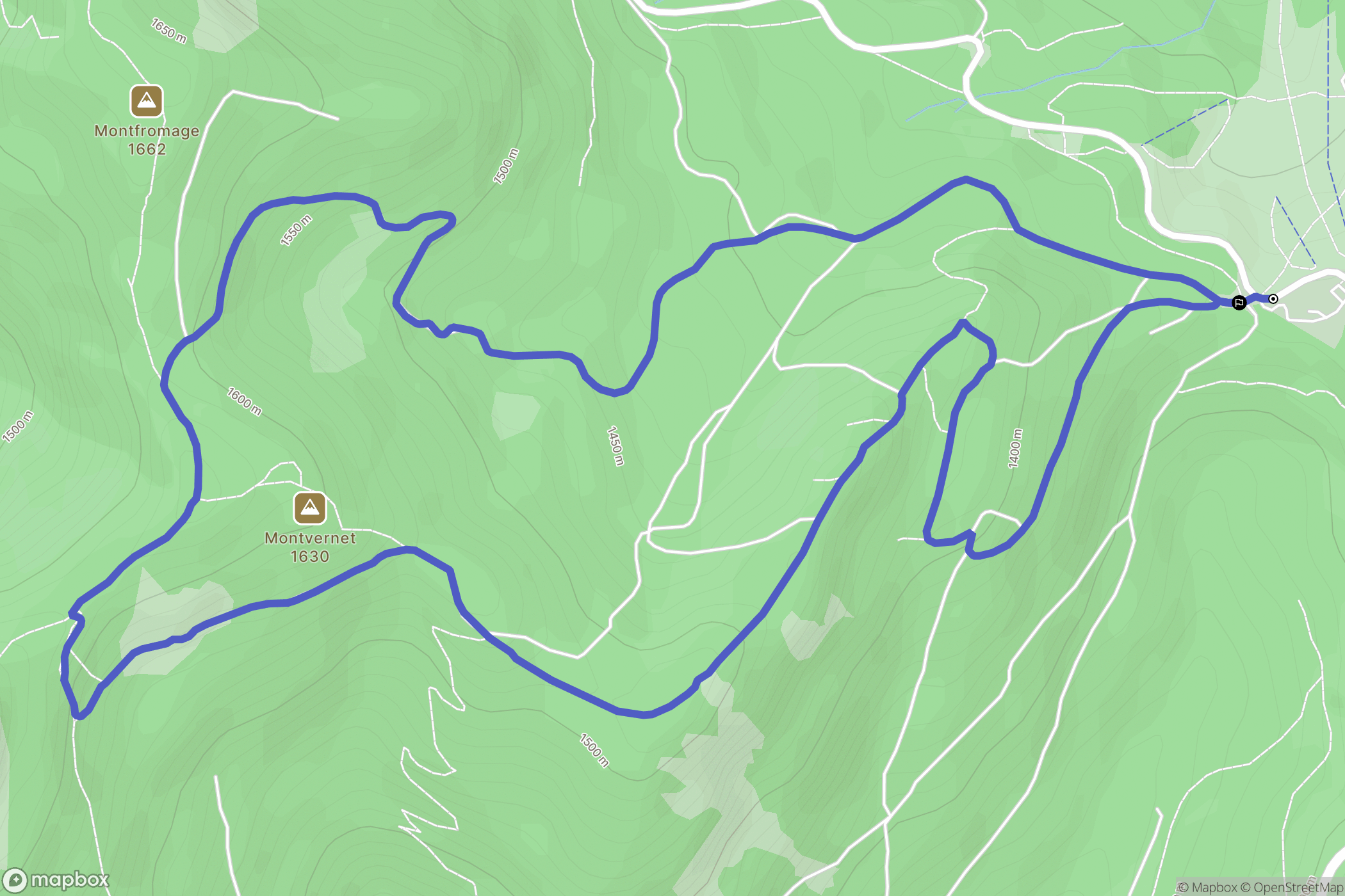 Sarcenas : carte du parcours de randonnée - France