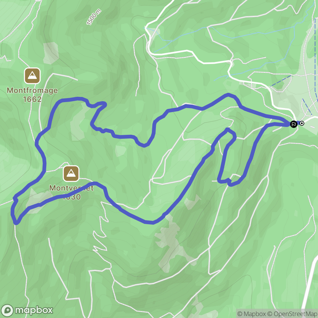 Sarcenas : carte du parcours de randonnée - France
