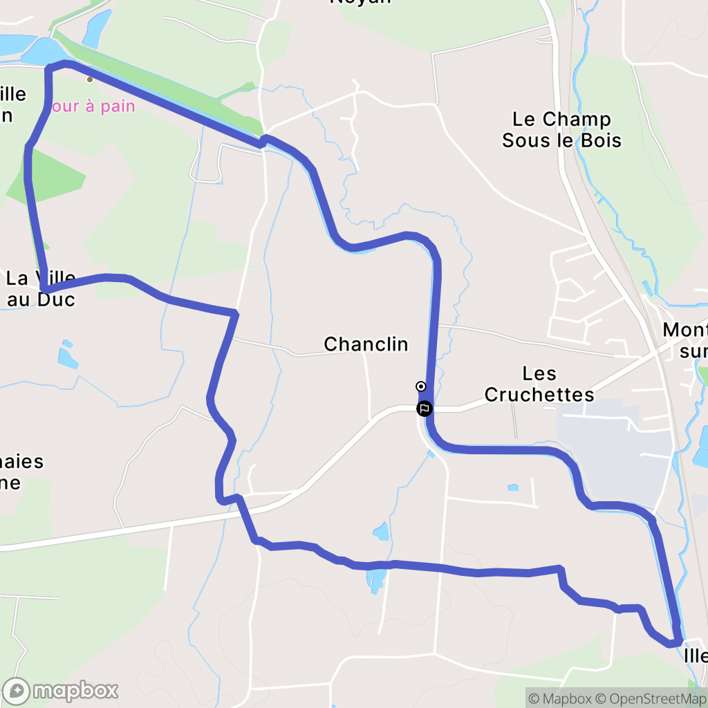 Montreuil-sur-Ille : carte du parcours de randonnée - France