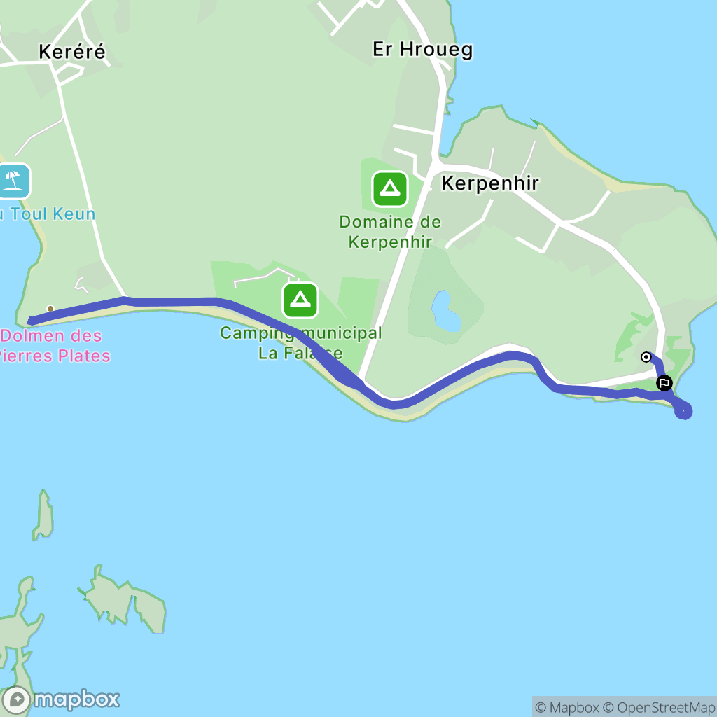 Locmariaquer : carte du parcours de randonnée - France
