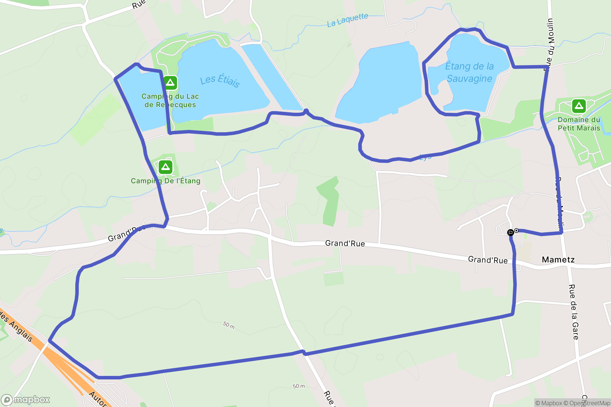 Mametz : carte du parcours de randonnée - France
