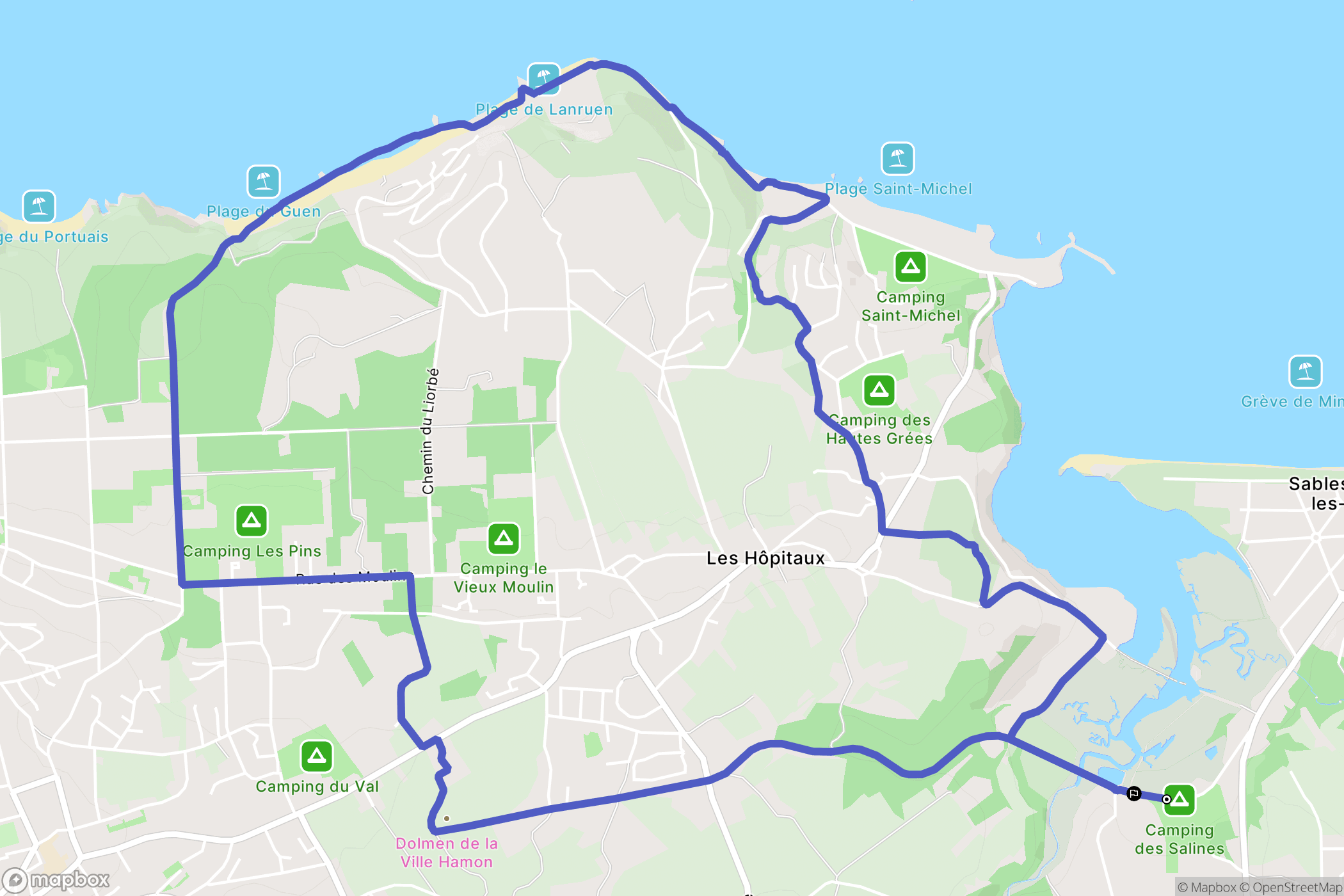 Plurien : carte du parcours de randonnée - France