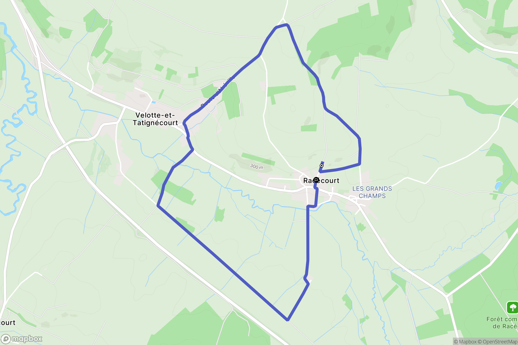Racécourt : carte du parcours de randonnée - France