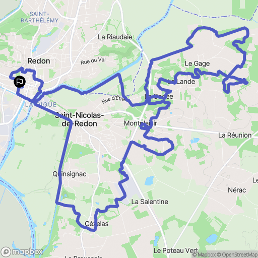 Redon : carte du parcours de randonnée - France