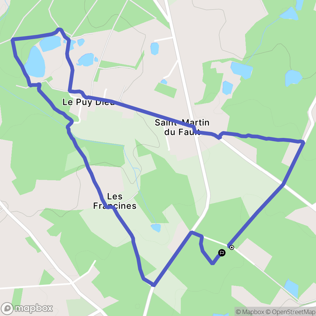Couzeix : carte du parcours de randonnée - France