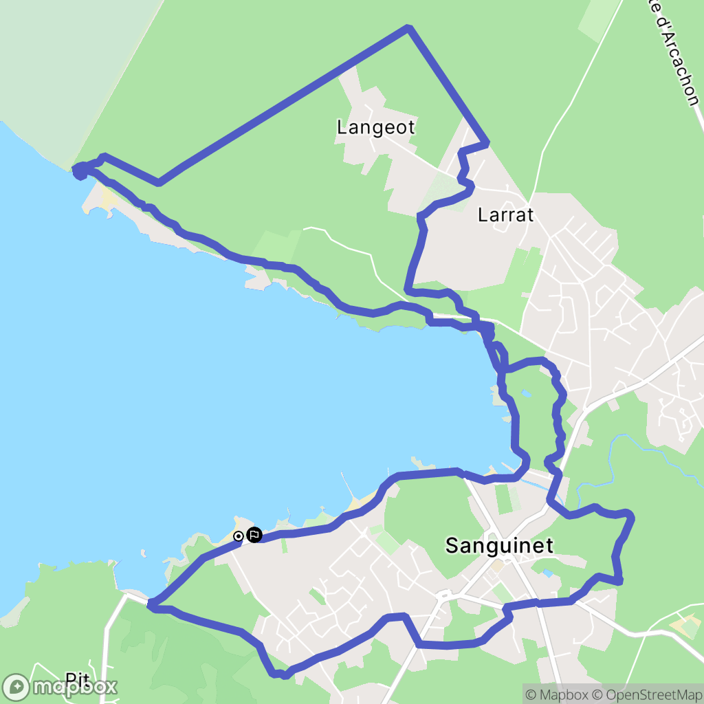 Sanguinet : carte du parcours de randonnée - France