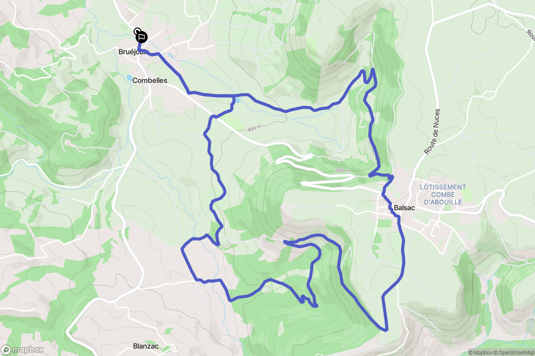 Clairvaux-d'Aveyron : carte du parcours de randonnée - France
