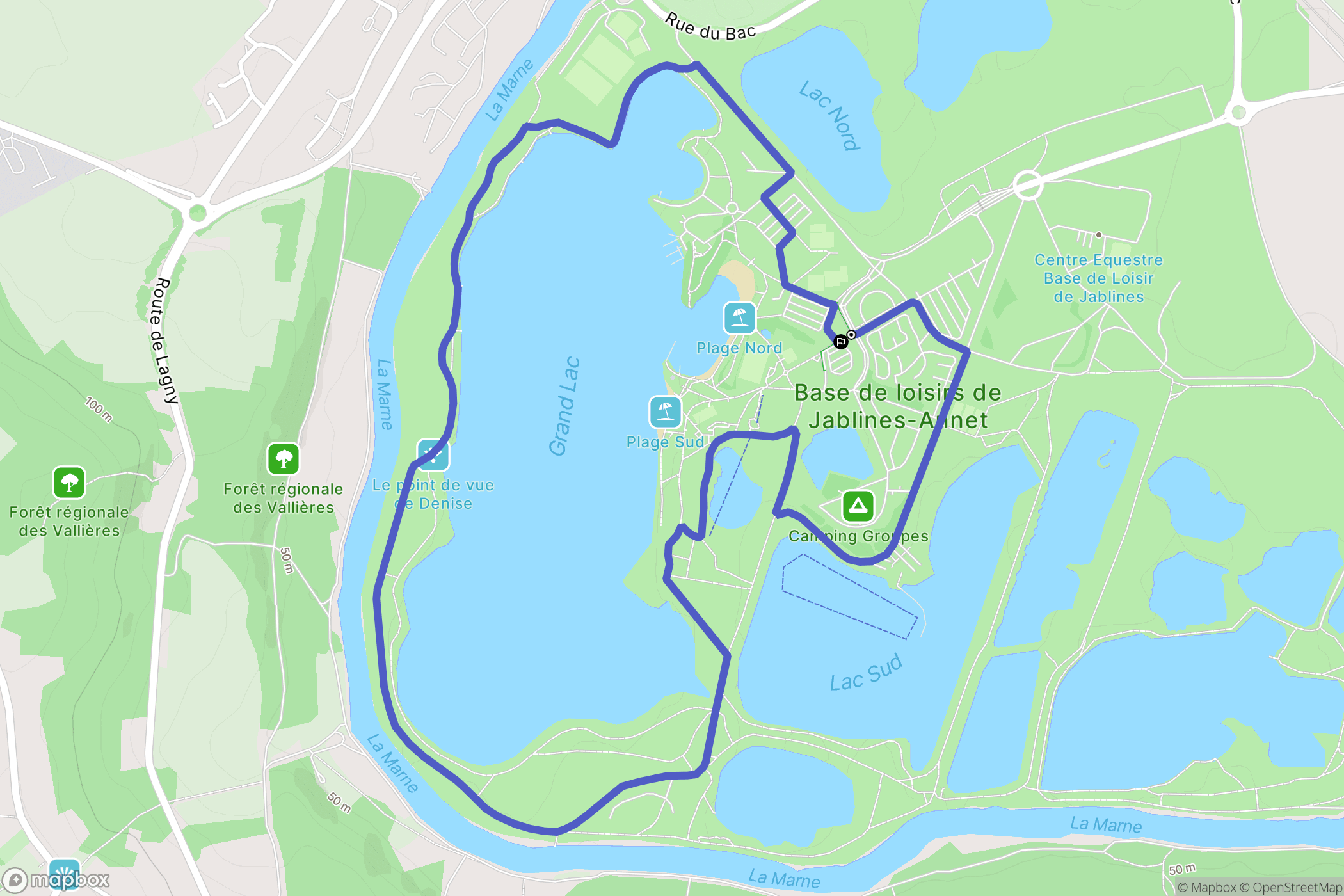 Jablines : carte du parcours de randonnée - France