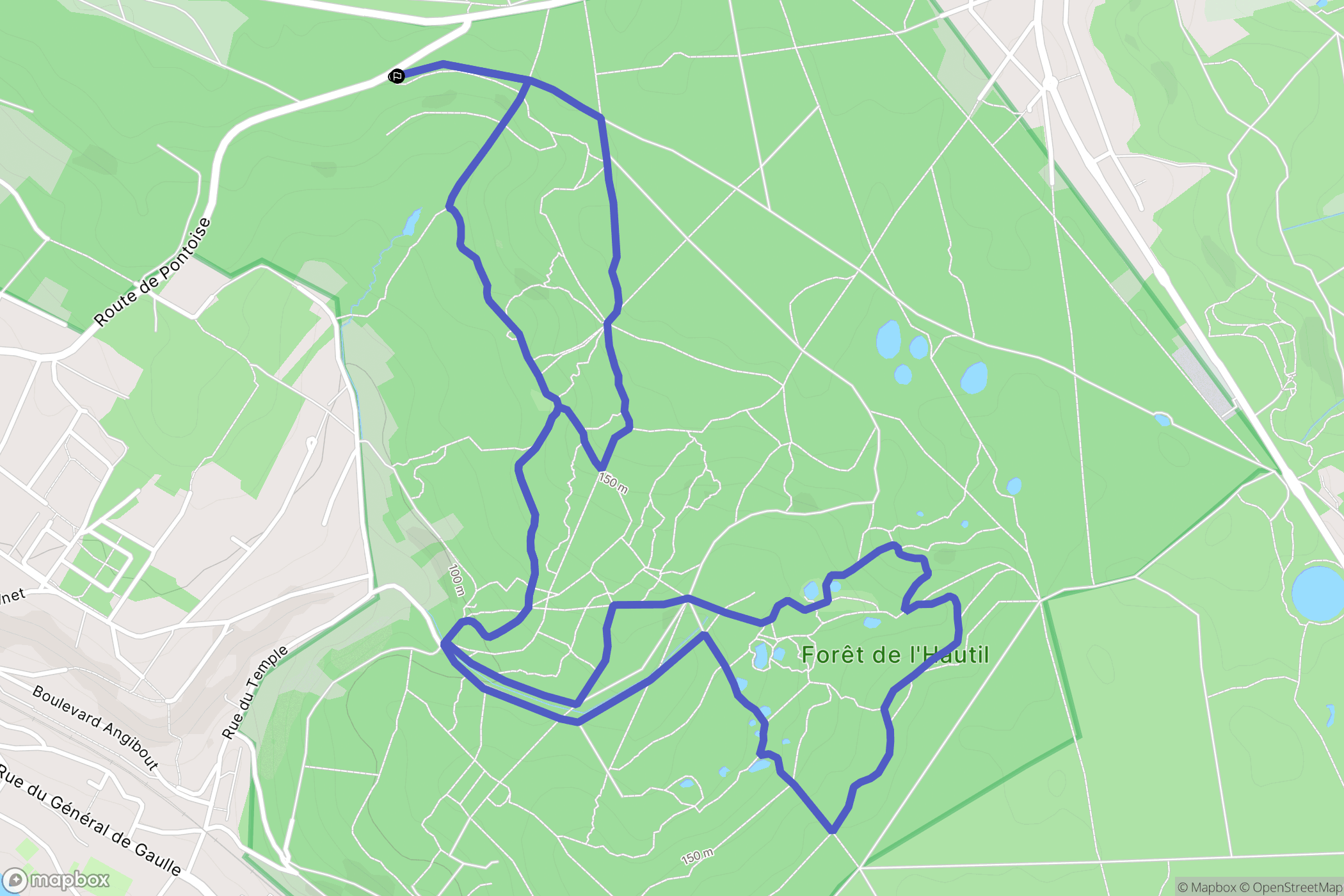 Vaux sur Seine : carte du parcours de randonnée - France