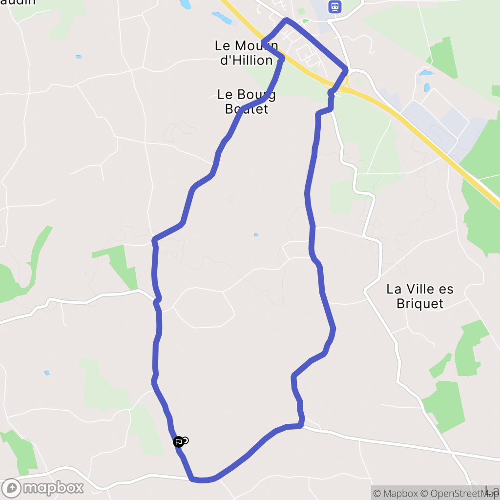 Plestan : carte du parcours de randonnée - France