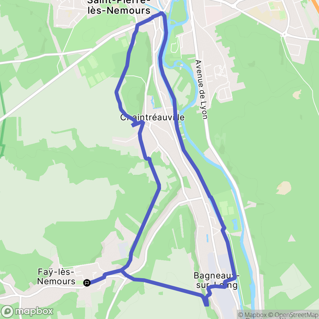 Faÿ-lès-Nemours : carte du parcours de randonnée - France
