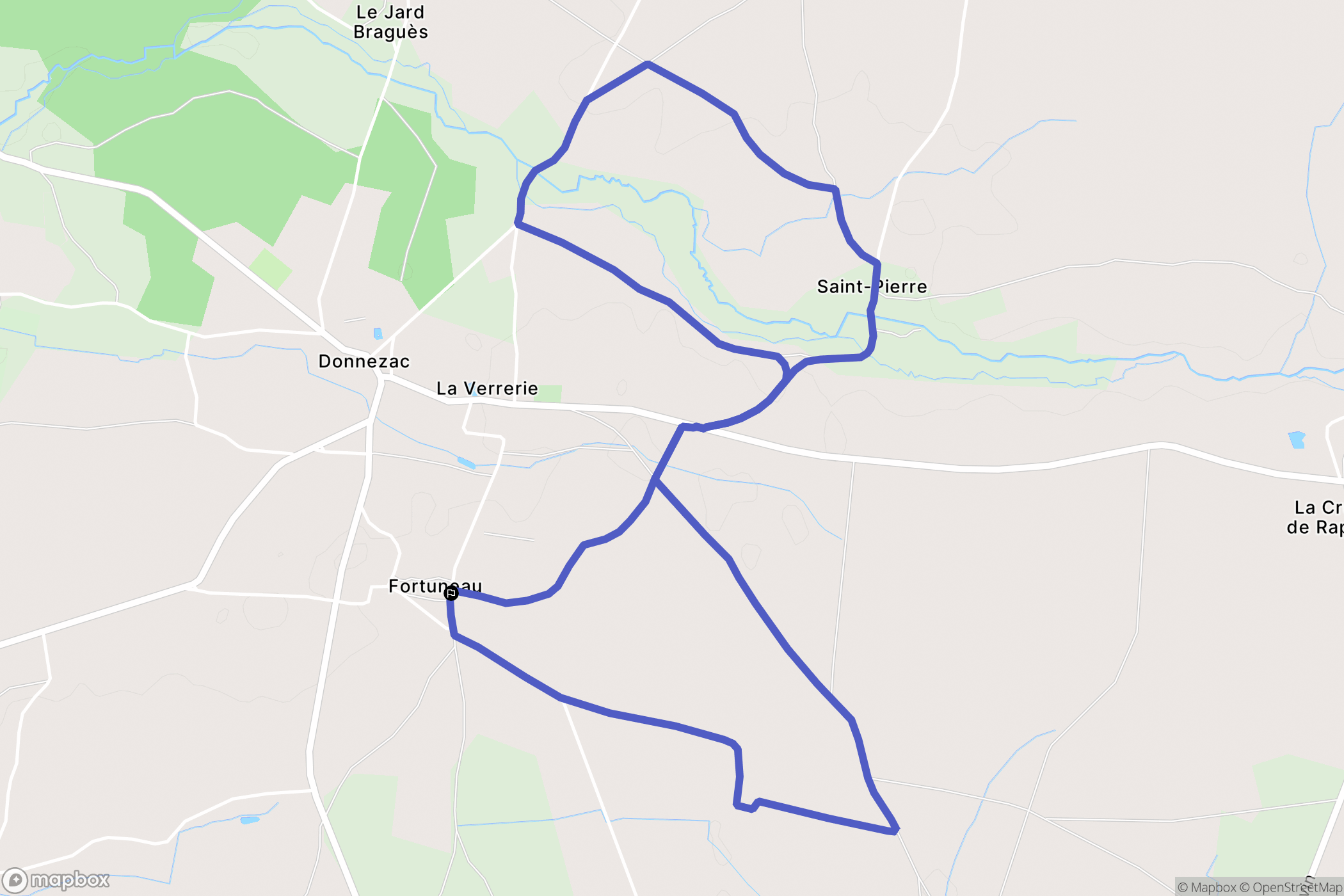Donnezac : carte du parcours de randonnée - France