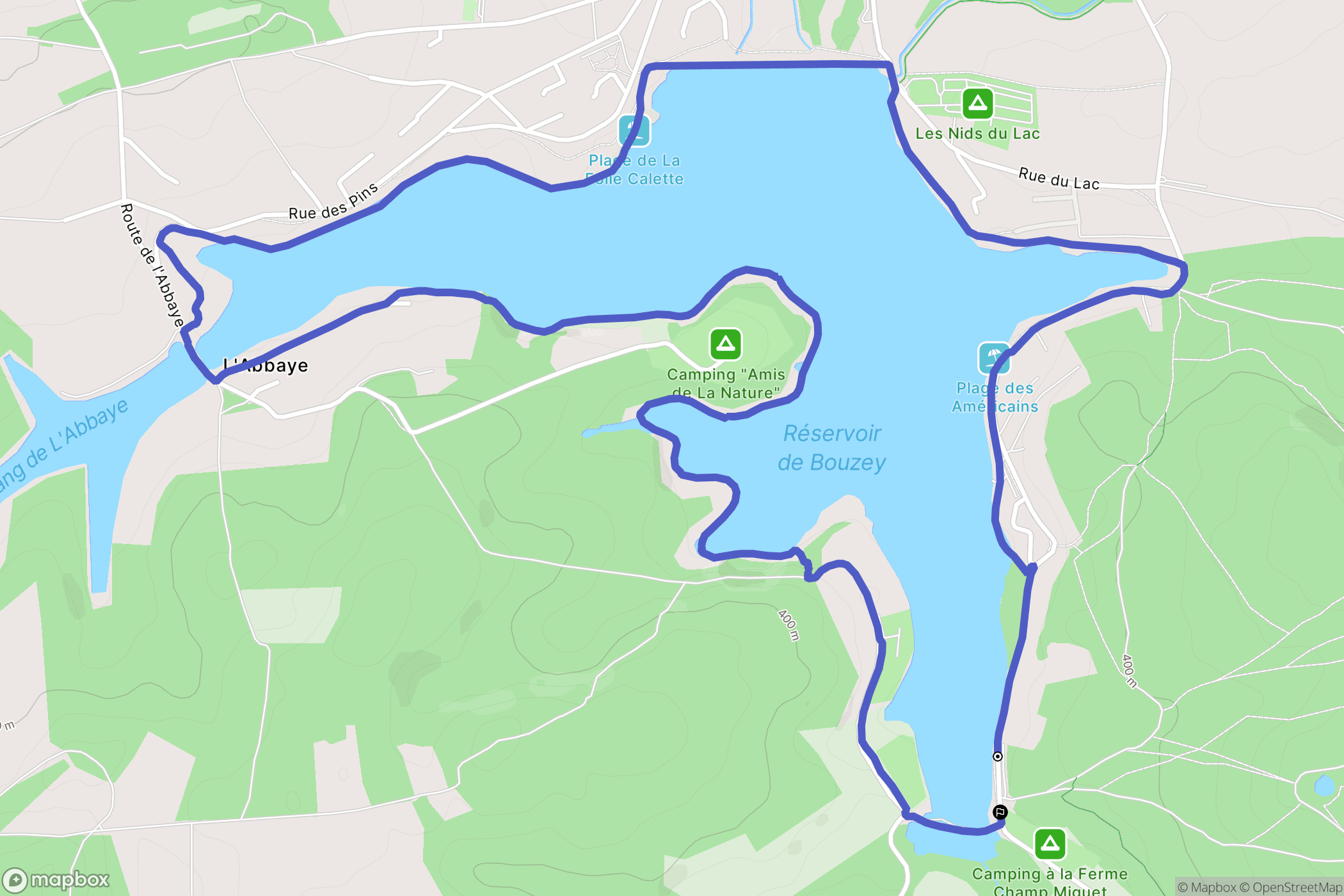 Sanchey : carte du parcours de randonnée - France