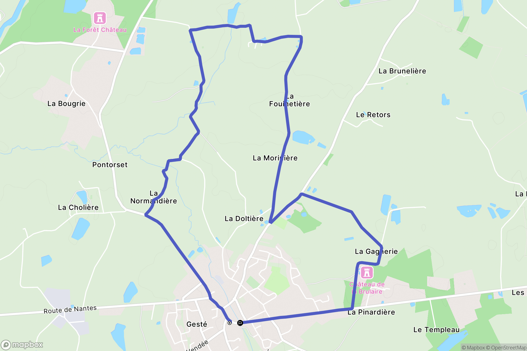 Beaupréau-en-Mauges : carte du parcours de randonnée - France
