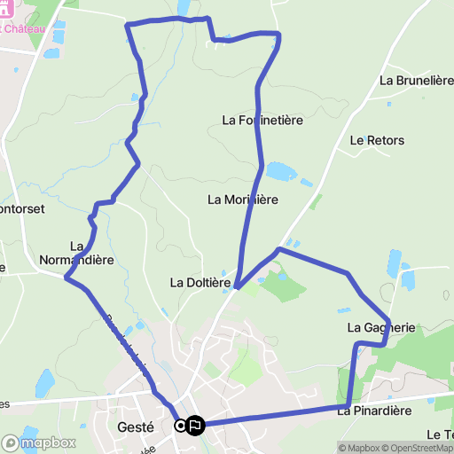 Beaupréau-en-Mauges : carte du parcours de randonnée - France