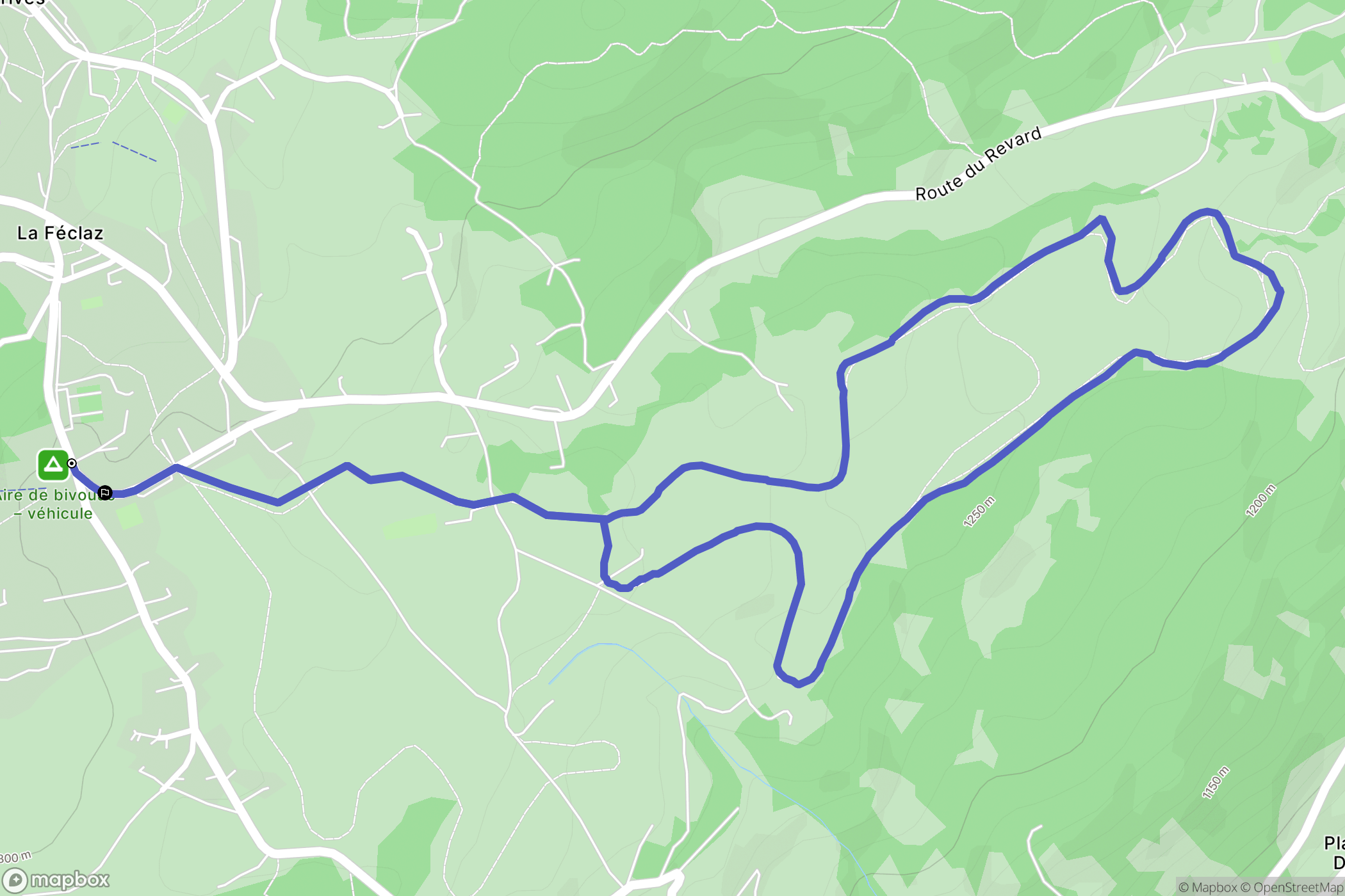 Les Deserts : carte du parcours de randonnée - France