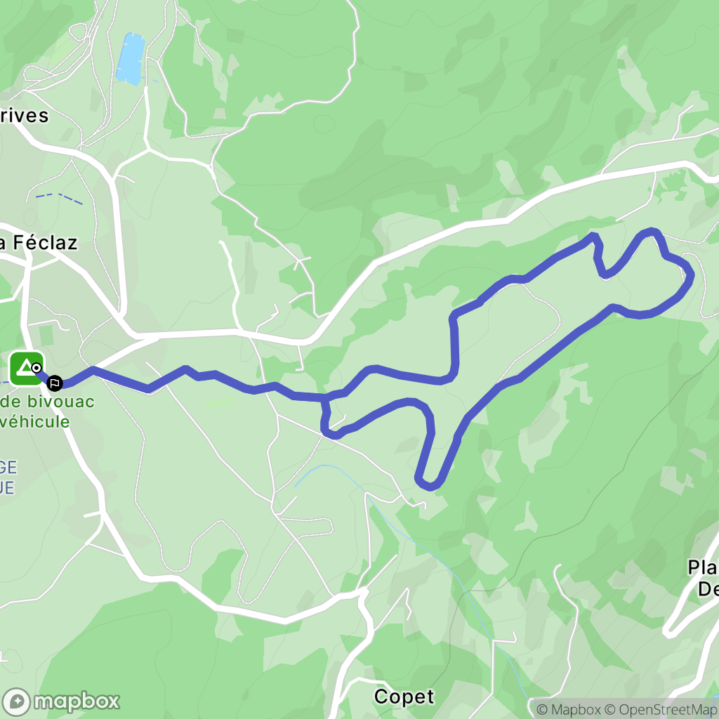 Les Deserts : carte du parcours de randonnée - France