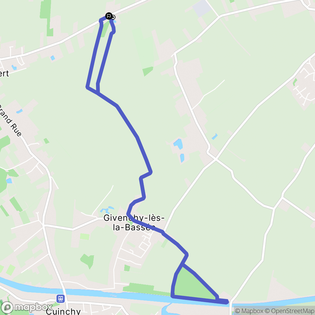 Festubert : carte du parcours de randonnée - France