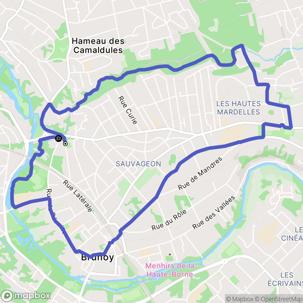Brunoy : carte du parcours de randonnée - France