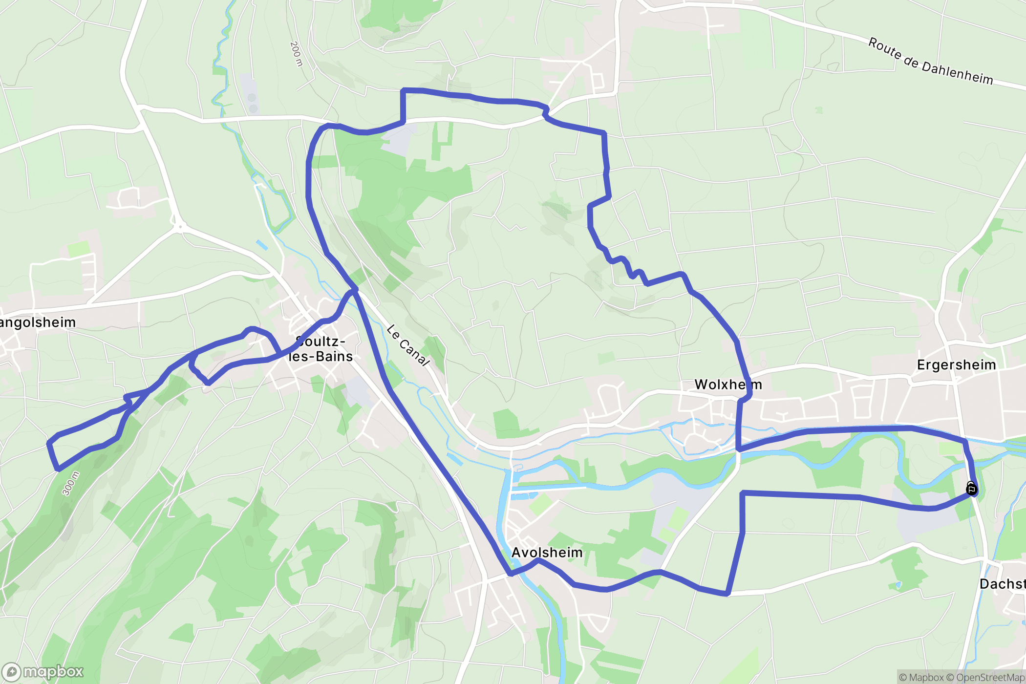 Ergersheim : carte du parcours de randonnée - France
