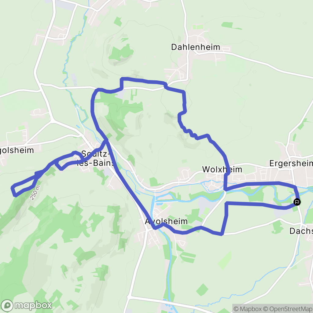 Ergersheim : carte du parcours de randonnée - France
