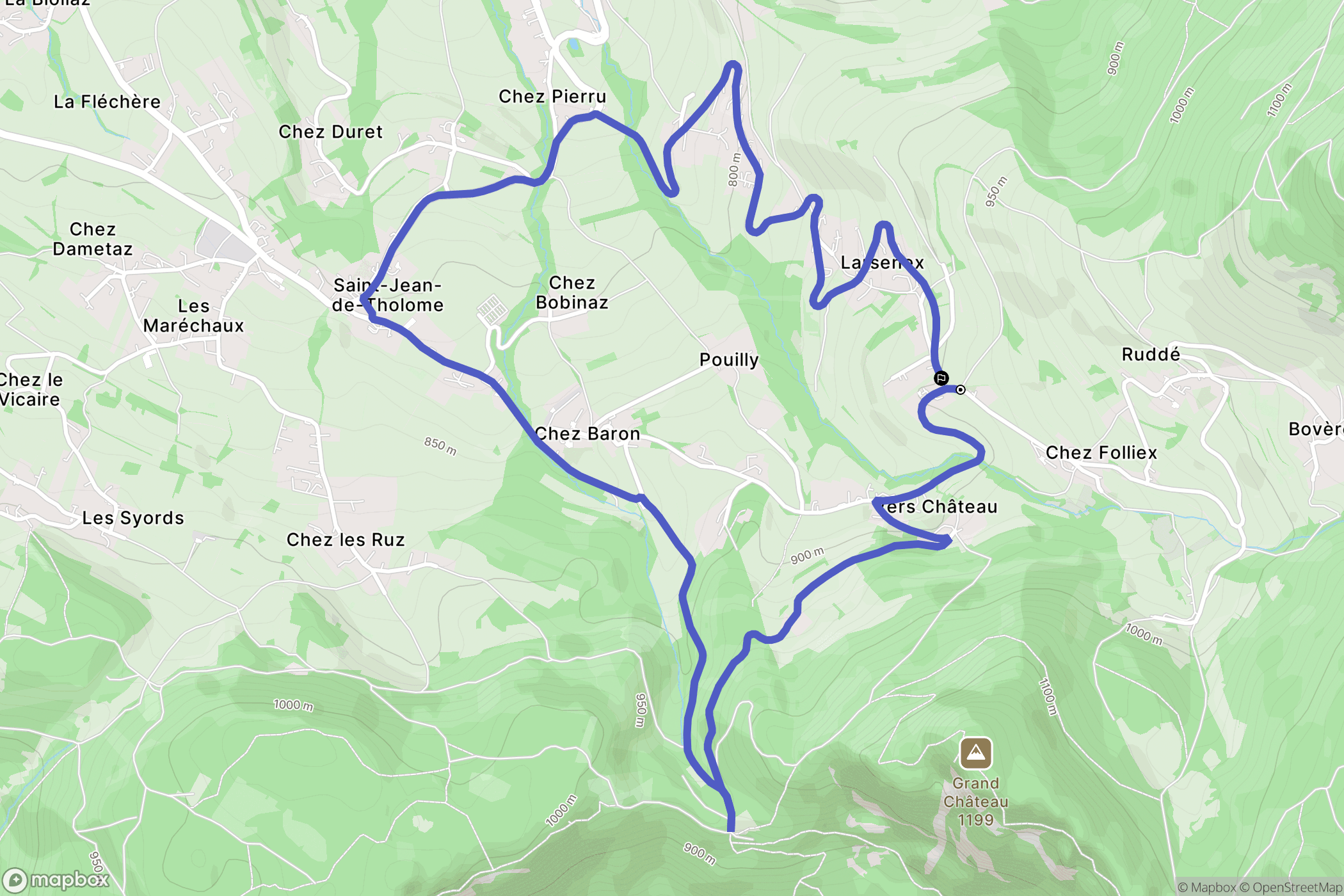 Saint-Jean-de-Tholome : carte du parcours de randonnée - France