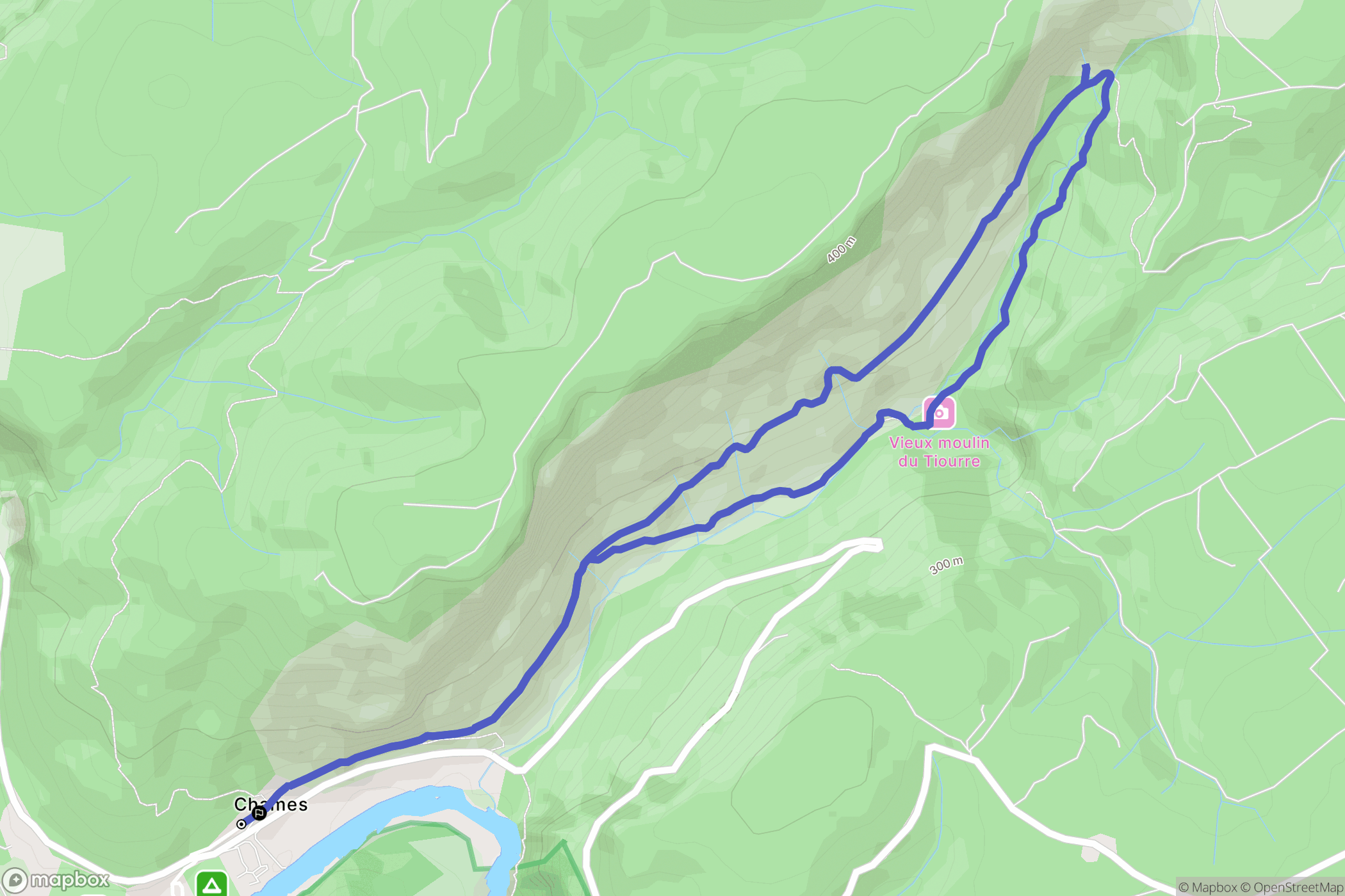 Vallon-Pont-d'Arc : carte du parcours de randonnée - France