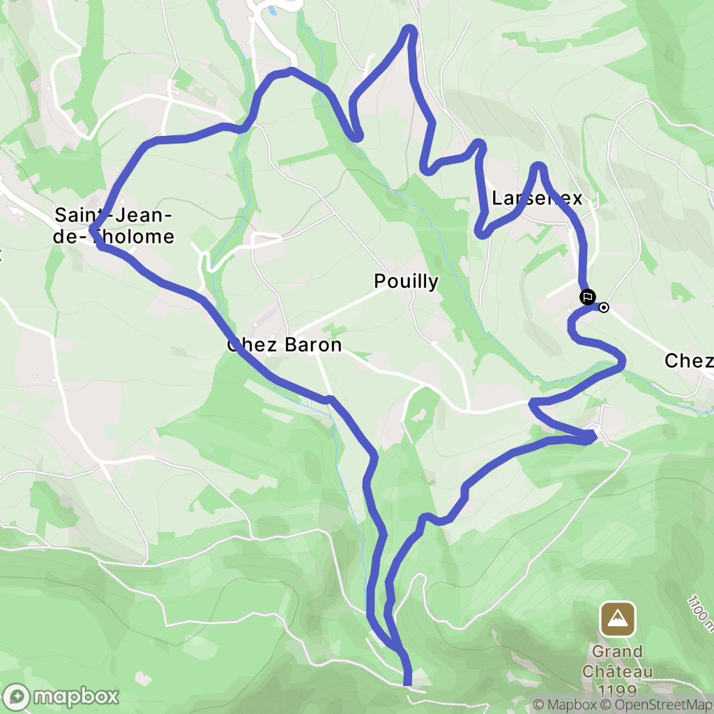 Saint-Jean-de-Tholome : carte du parcours de randonnée - France